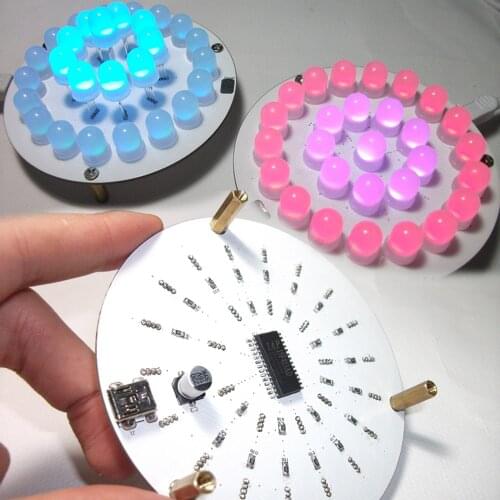 DIY electronic kit LED colorful Full color LED Aurora Tower Light cube toutch switch diyt electronic sodering project