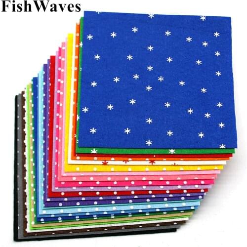 24pcs 1mm Felt Mix Colors Patterned Dot Felt Nonwoven Polyester Cloth Felts Fabric Handmade DIY Needle Sewing Crafts 15*15cm