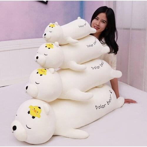 Kawaii Cartoon Creative White Color Heart Teddy Bear Plush Stuffed Soft Cushion Pillow for Girl Kid Birthday Valentines Day Gif