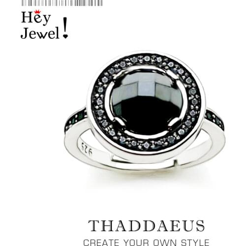 Solitaire Ring Light of Luna Black,Europe Style Glam Fashion Good Zirconia Jewerly For Women,2017 Gift In 925 Sterling Silver