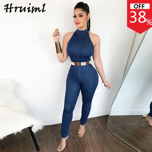Jumpsuit Elegant Sleeveless Skinny Sexy Stand Collar Solid Jumpsuit Women Summer Streetwear Party Holidays Women Jumpsuits