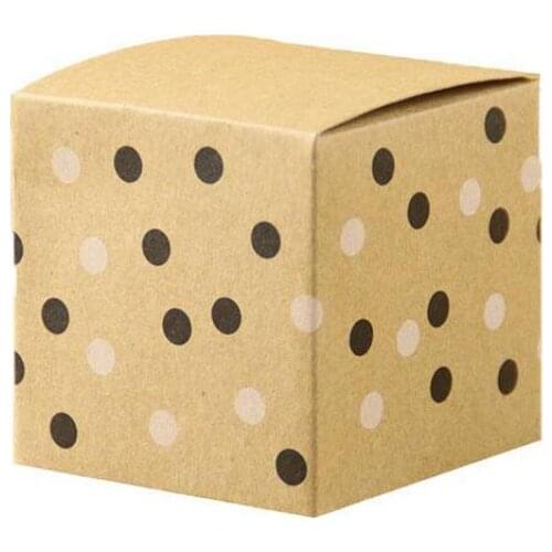 100pcs Black and White Dot Cake Boxes Small Kraft Paper Candy Box Cardboard Boxes For Packaging Candies Emballage Cadeau Caixa