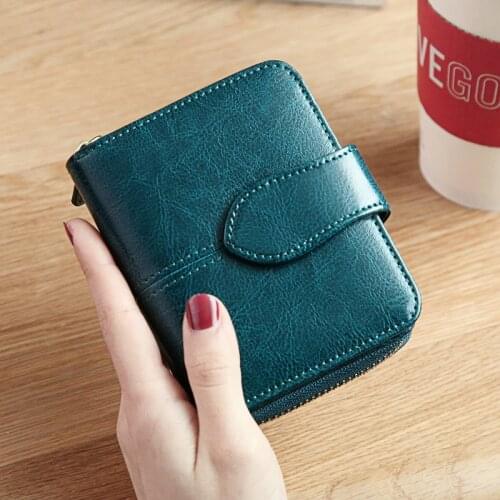 Womens Wallet Money Purse Ladies Leather Short Wallet Luxury Brand Zipper Coin Purse Female Cowhide Small Purses