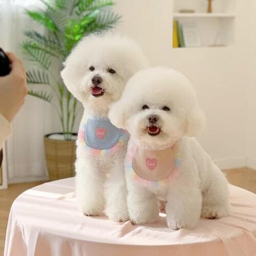 Cute Pet Dog Puppy Love Bandana Bibs Scarf Bandana Cleaning Towel Neckerchief Decoration For Teddy Small Dogs