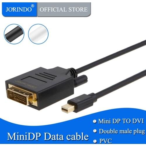 Mini DP to DVI,JORINDO (Active) Mini DisplayPort to DVI cable (Thunderbolt Port Compatible) 6ft White (Eyefinity Compatible)
