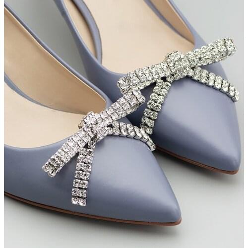 Fashion Womens Shoes Flower Metal Rhinestone Decorative Bowknot Removable Shoe Buckle Clip DIY Wedding Shoe Accessories