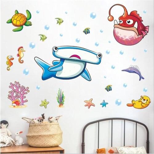 Cartoon sea animal DIY wall sticker living room bedroom wall decoration modern home decoration art mural kids room decoration