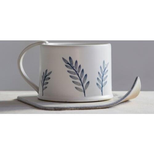 Handmade Ceramics Tea Cup Set Eco Friendly Vintage Coffee Cup Set Japanese Flower Reusable Tazas De Ceramica Drinkware EB5BD