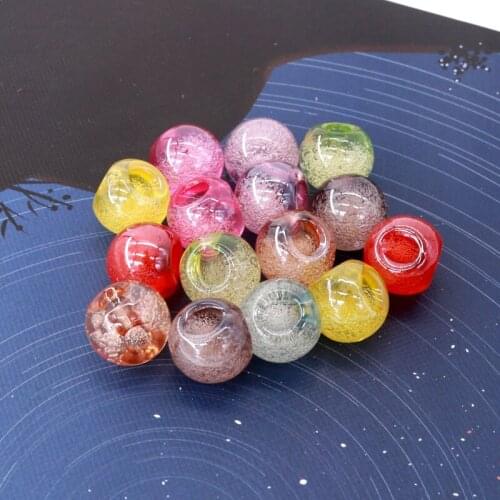 Wholesale 100pcs/lot Mini Round Candy Beads 16mm Multi Color Spacer Rubber Band Beads Fashion Jewelry Earrings Bracelets Beads