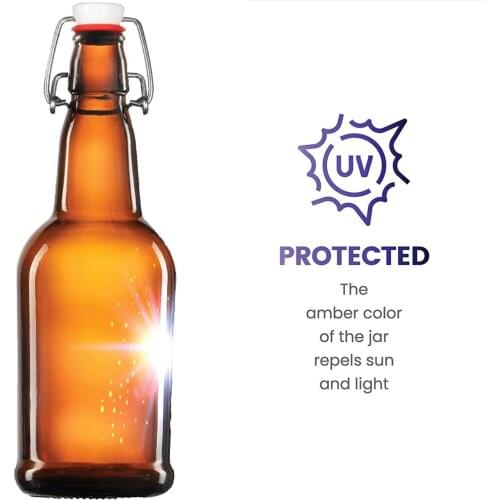Flip-top Snap Beer Bottle Sturdy Bottom UV Protection For Any Beverage Safety High Quality Kombucha Airtight Lid