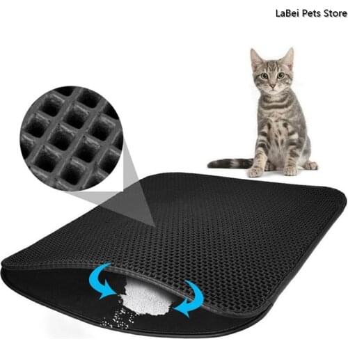 Foldable Double Layer Litter Pet Cat Litter Mat Supplies Cat Litter Cleaning Pad Pet Product Bed For Cats House Clean mat