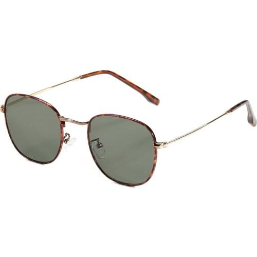 Veshion Thin Small Frame Metal Sunglasses for Men Gold Green 2021 Male Sun Glasses Uv400 Gifts for Women Hot-selling Drop Ship