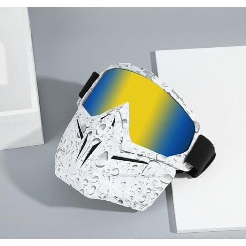Tactical Mask with Goggles PC Lens Paintball Detachable Mask Goggles Cycling Motorcycle Windproof Mask Airsoft Shooting Mask