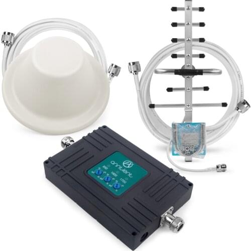 Tri Band Amplifier 850 1900 1700 GSM DCS WCDMA 2G 3G 4G LTE Signal Booster 850/1900/1700 mhz Cellphone Cellular Repeater & yagi