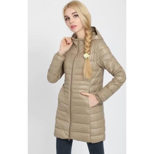 Johnature Women White Duck Down Coats S-7XL Hooded 2020 Autumn Winter New Plus Size Women Cloths Zipper Solid Color Down Coats
