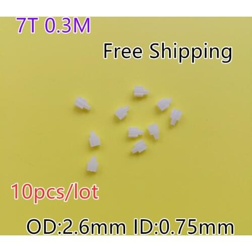 10/20PCS/Lot 7 Teeth 0.75mm Shaft Hole Gears Small Remote Control Helicopter Spare Parts Motor Small Gear 7T Diameter 2.6mm