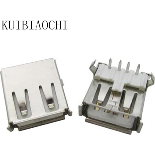 10pcs/lot USB 2.0 4Pin A Type Female Socket Connector G54 2 feet 90 degree Data Transmission Charging