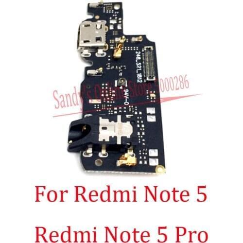 10 PCS USB Charger Charging Board Dock Port With Headphone Jack Audio Flex Cable For Xiaomi Redmi Note 5 Note5 / Note 5 Pro