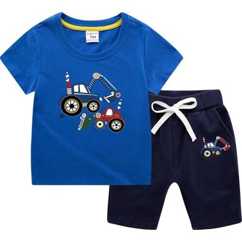 ZWF763 Baby Clothes Summer Boys Clothing Sets Fashion Character T-shirts splice Short 2pcs Suit Children Clothes For Boys