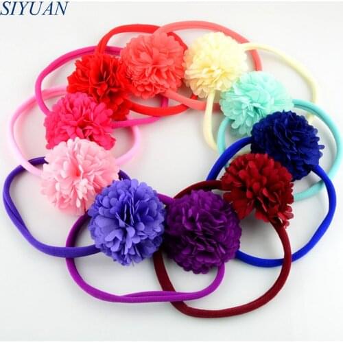 24pcs/lot 24 Color U Pick 6cm Chiffon Flowers With Nude Nylon Headband kids Hair Accessory One Size Fits All FDA220