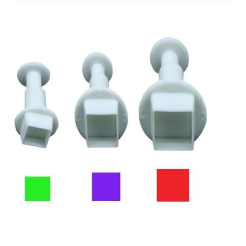 3Pcs Geometry Square Cookie Cutter Plastic Sugarcraft Decor Fondant Cutter Biscuit Cookie Mold Icing Sugar Baking Tools