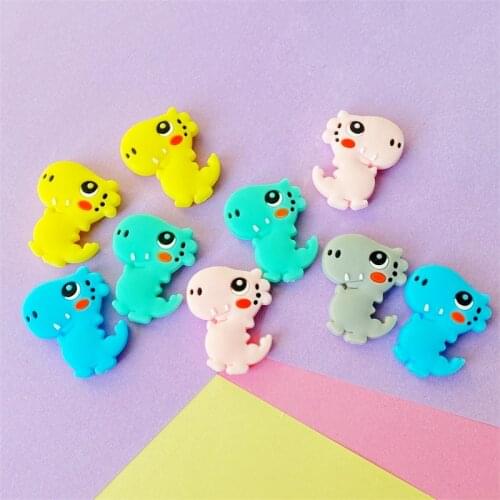 50/100pcs Mini Silicone Dinosaur Beads Cute Cartoon Rodent BPA Free Baby Teething Necklace Nursing DIY Jewelry Toy