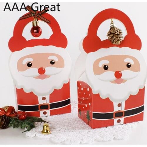 50Pcs/Lot Candy Boxes Wedding Favors Gift Box Santa Claus Package Birthday Party Favor Boxes New Christmas Decorations Chocolate