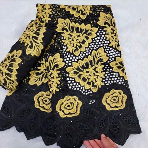 African Mesh Lace Fabric 100% Cotton Punch Embroidered 2021 High Quality French Net Lace Fabric 5+2Yards/Lot HLC317