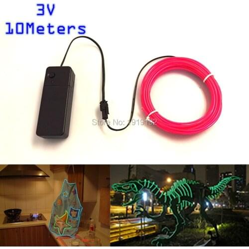 10Metres Wholesale Car Flexible Neon Light 2.3mm 10 Colors EL Wire For Stairs Channel Sign glowing props Party Decoration