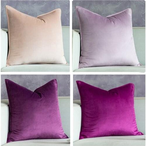 Luxury Throw Sofa Cushion Velvet Nordic Soft Pillow For Sofa Bed 45*45 Dakimakuru (Purple And Pink) For Home Decorative