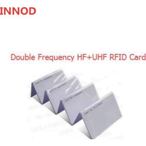 Double frequency UHF+ HF rfid card PVC plastics Alien Higgs3 chip for personnel/vehicle management door access control card/road