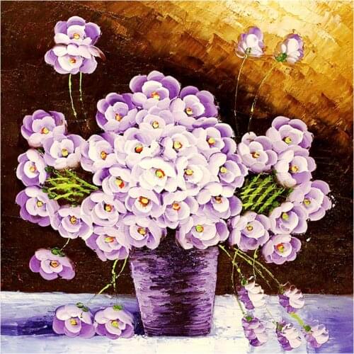 Purple Vase Flowers Diamond Painting Oil Floral Round Full Drill Nouveaute DIY Mosaic Embroidery 5D Cross Stitch Home Decor Gift
