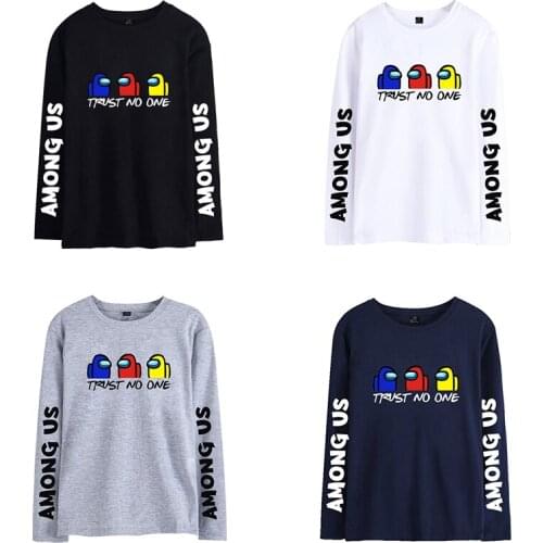 Cartoon Print Trust No One T-shirts Fashion Men Women T Shirts Tee Shirt O-neck Cool Long Sleeve Unisex T-shirt Sweatshirts Tops