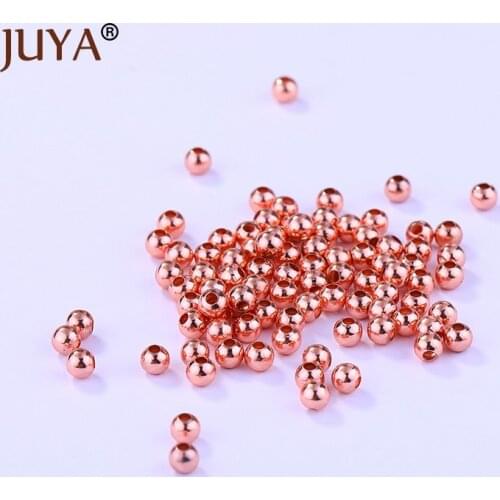 Copper Round Seed Beads For Jewelry Making Gold Rose Gold Black 4mm 5mm 6mm 8mm Beads For Bracelet Necklace Accessories
