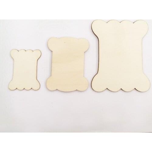 Mini Unfinished Wooden Blank Bones Tags Ornament Dog Bone Shaped Wood Cutout Pieces Buttons for Wooden Craft DIY Projects