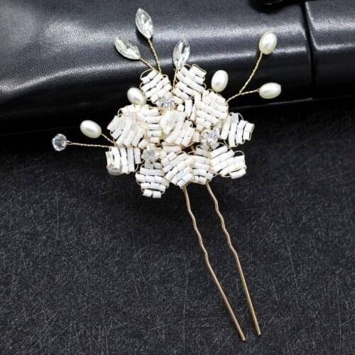 Fashion Pearls Wedding Hair Clip Bridal Hair Accessories Jewelry Flower Comb Hairpins Handmade Pearl Headpieces