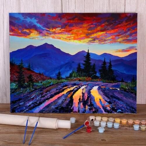 Landscape Evening DIY Painting By Numbers Package Acrylic Paints 50*70 Boards By Numbers Loft Wall Picture For Handicraft