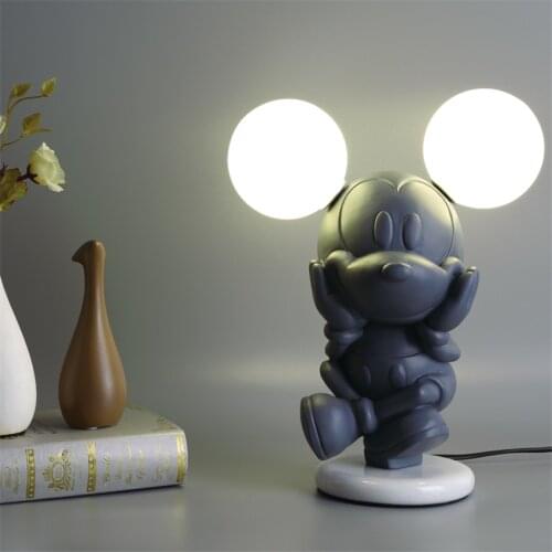 Nordic Childrens Room Table Lamps Cartoon Mouse Art Decor Lamp Bedroom Boy Girl Princess Room Furniture Lighting Table Lights