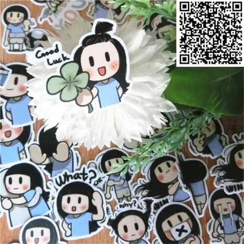 New 40 pcs Meng Meng Girls Stickers for book Skateboard Luggage phone Styling Bike Doodle Decals Cool Waterproof Sticker
