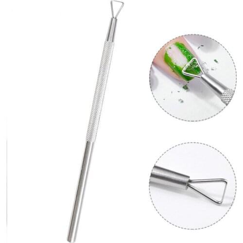 Triangle Head Uv Gel Polish Remover Stick Stainless Steel Gel Removal Rod Manicure Anti Slip Handle New Tool