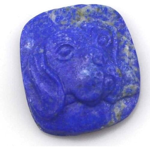 36x42mm natural lapis lazuli pendant natural stone pendant dog head carved beads for jewelry making 1 piece wholesale