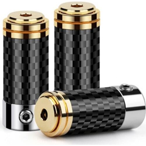 Jack 2.5 Hifi 2 5 Headphone Plug Female Connector 4 Poles Gold Plated For 7.2mm Speakon Audio Adapter Solder Carbon Fiber Shell