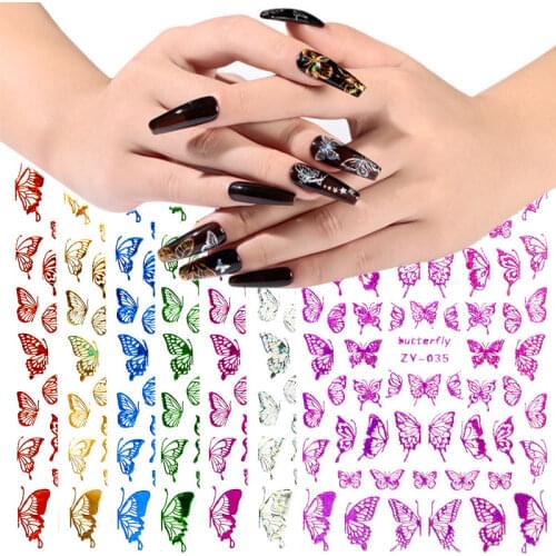 28 Color Colorful Slider Butterfly Colorful Design Nail Art Sticker Watermark Diy Nail Sticker Water Transfer Set
