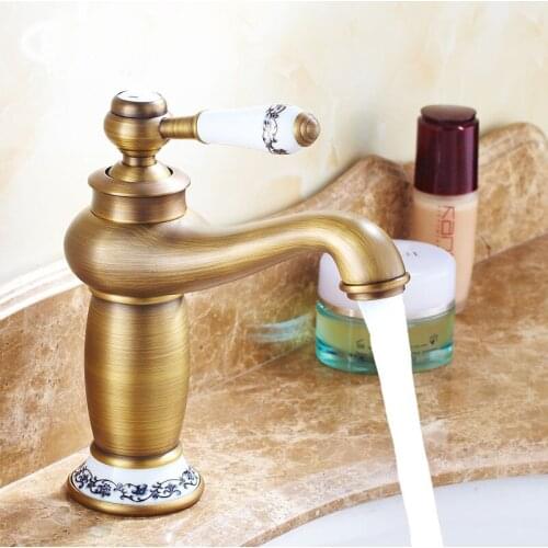Retro bathroom sink basin faucet, Magic Lamp style water tap vintage,Antique copper toilet wash basin faucet mixer,Free Shipping