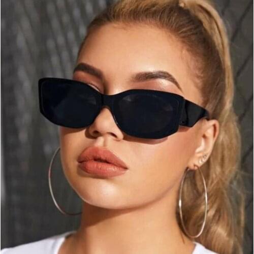 Square Vintage Sunglasses Women 2021 Trendy Fashion Brand Designe Big Frame Black SunGlasses Ladies Unisex Glasses Oculos