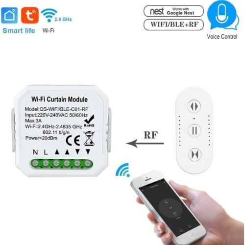 Tuya WIFI curtain on-off device RF radio frequency hidden voice control timing function intelligent switch module