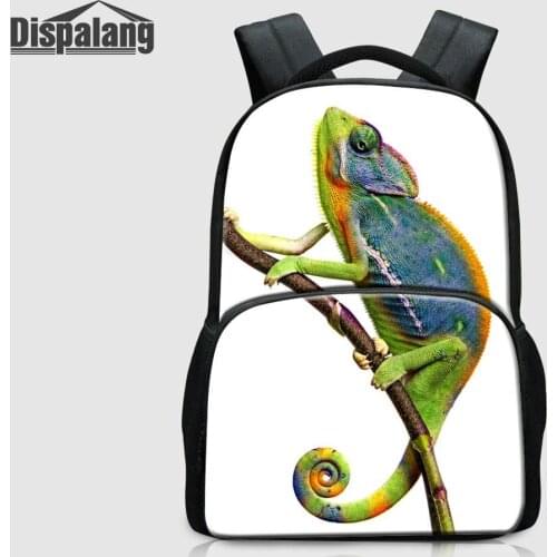 17 Inch Large Capacity School Backpack Lizard Animal Printing Laptop Bagpack Men Cool Outdoor Knapsack Boys Student Daily Rugtas