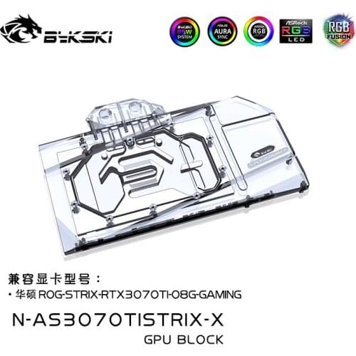 Bykski GPU Cooler water Block for Asus RTX3070TI-Gaming Raptor video card GPU Water Cooling radiator N-AS3070TISTRIX-X