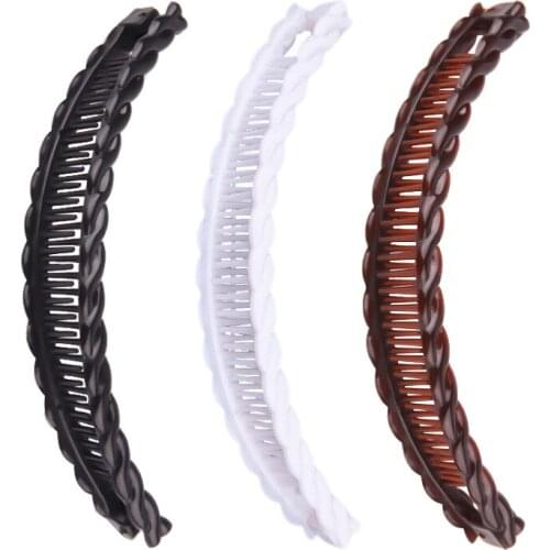 1Pc Banana Hairpins Black White Coffee Hair Clip Solid Color Hair Claws Women Barrettes Hair Accessories Ponytail Hair Clamp