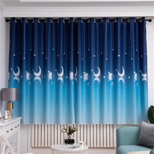 Swan Print Curtains Comfortable Window Blinds Living Room Shading Curtains For Door Curtain Background Home Decoration